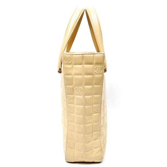 Chanel East West Chocolate Bar Patent Leather Handbag Yellow - Picture 3 of 9